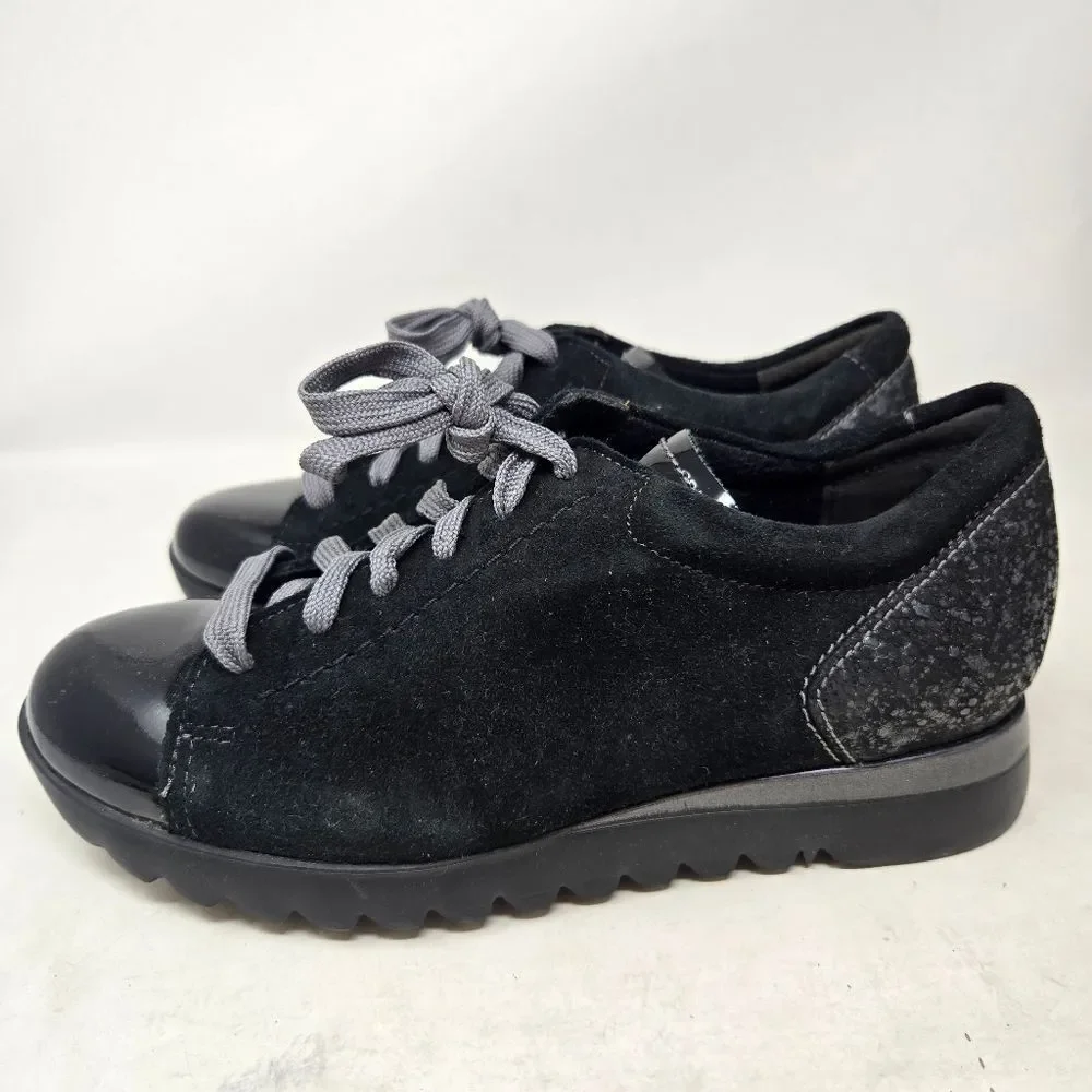 MUNRO Kellee Stylish Black Parent Scale Women's Sneaker‎ Shoes 5W